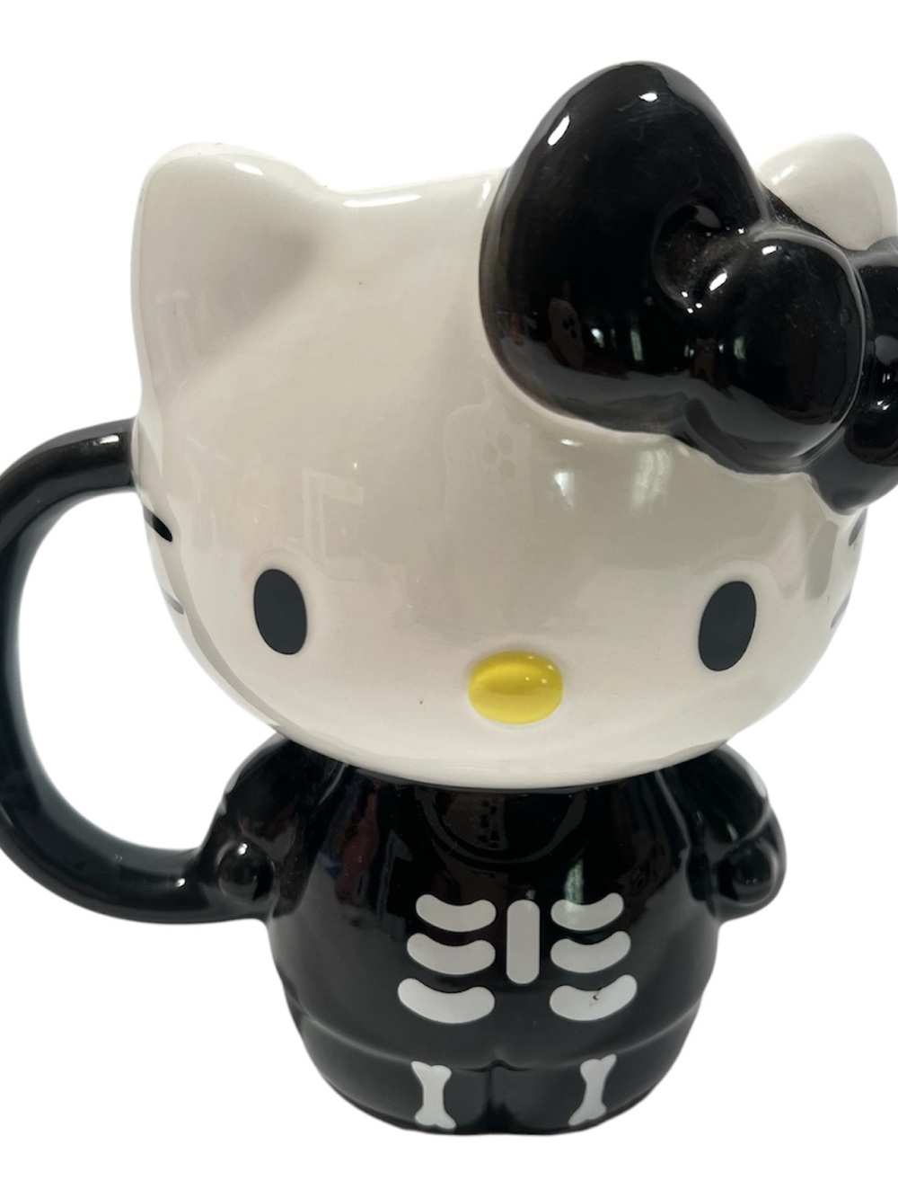 HELLO KITTY San Rio Coffee Mug Black Skeleton 20 oz. Halloween Ceramic